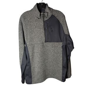 Spyder Quarter Zip Fleece Jacket Men's Size Large‎ Gray Long Sleeve Active Sport